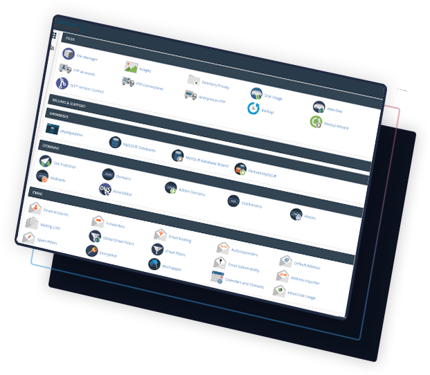 cPanel control panel example picture